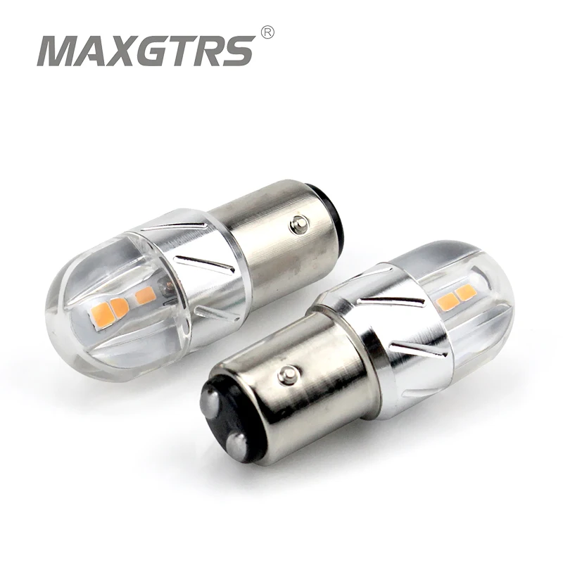 2x S25 1157 Тормозной светильник P21/5 Вт BAY15D 6SMD 3030 светодиодный светильник, лампа заднего хода для автомобиля, сигнальная лампа поворота для парковки, Белый/янтарный/красный