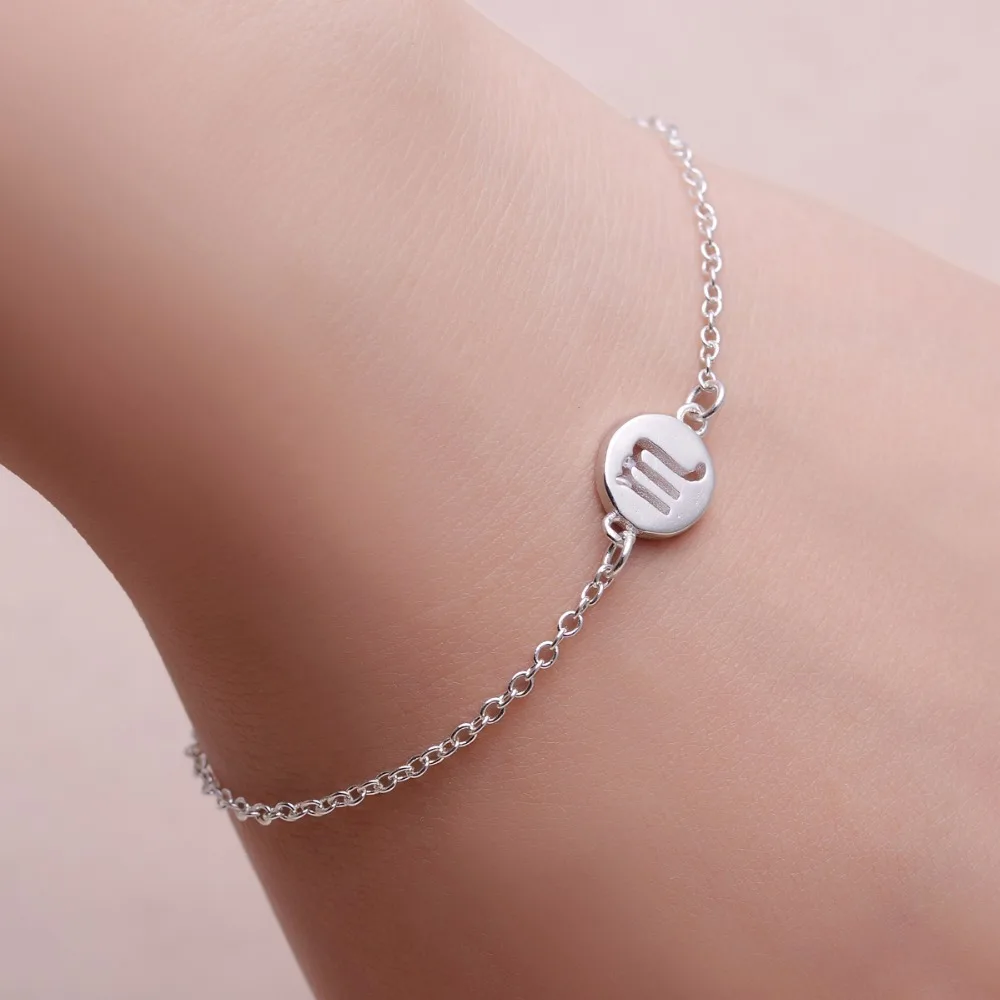 Hfarich Retro Scorpio Chain Link Bracelets for Women Scorpio Charm Bracelet Horoscope Astrology