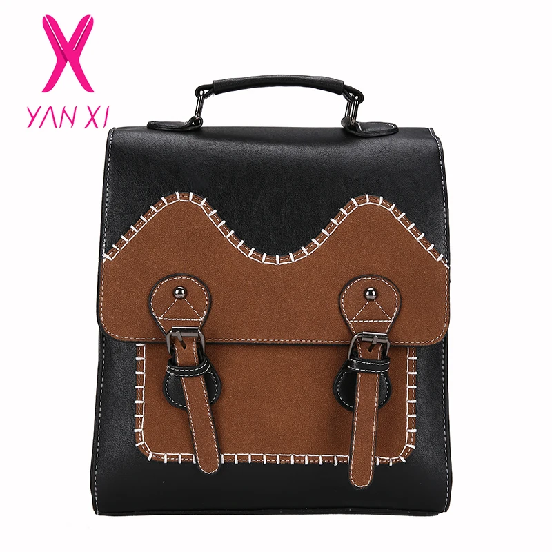 

YANXI 2018 NEW Fashion Backpack Women Backpack PU Leather School Bag Women Casual Style A4 Paper Women Backpacks Shoulder Bag