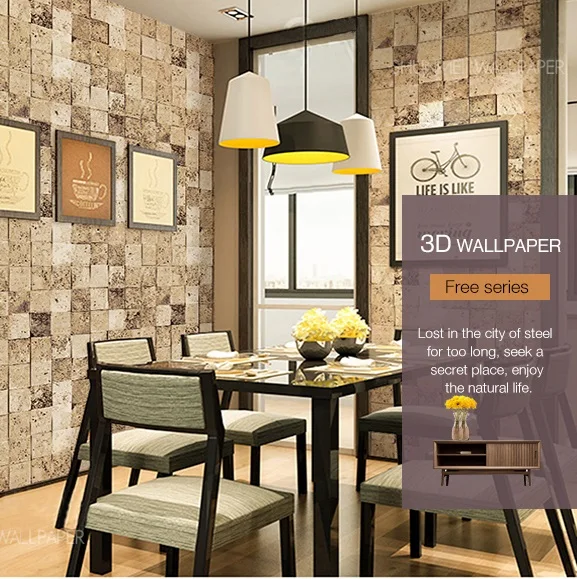 Hot Interior Retro Ceramic Tile Stone Style Wallpaper Easy Hot Interior Retro Ceramic Tile Stone Style Wallpaper Easy To Clean For Hotel Home Living Room Decorative