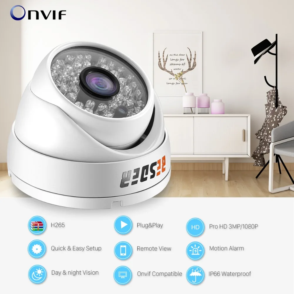 BESDER H.265 IP Camera PoE 2MP/3MP/5MP( IMX335) Anti Vandal Dome Camera IP Outdo