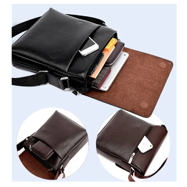Men's Faux Leather Shoulder Bag - Image 6