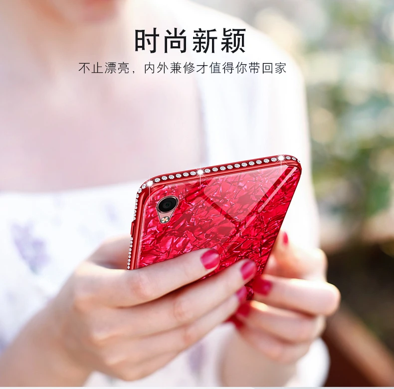 Роскошный великолепный чехол из жесткого фея со стразами Стекло для OPPO F5 F9 F1S A3 A5