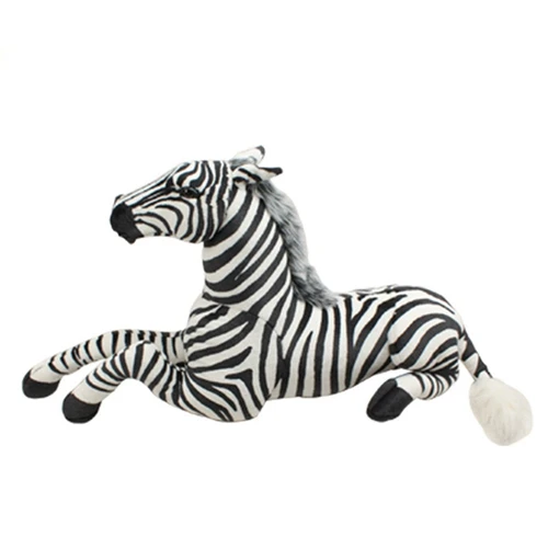 Dorimytrader Lovely Simulation Animal Zebra Plush Toy Large Stuffed Ridable Horse Doll for Children Gift Home Deco 43inch 110cm