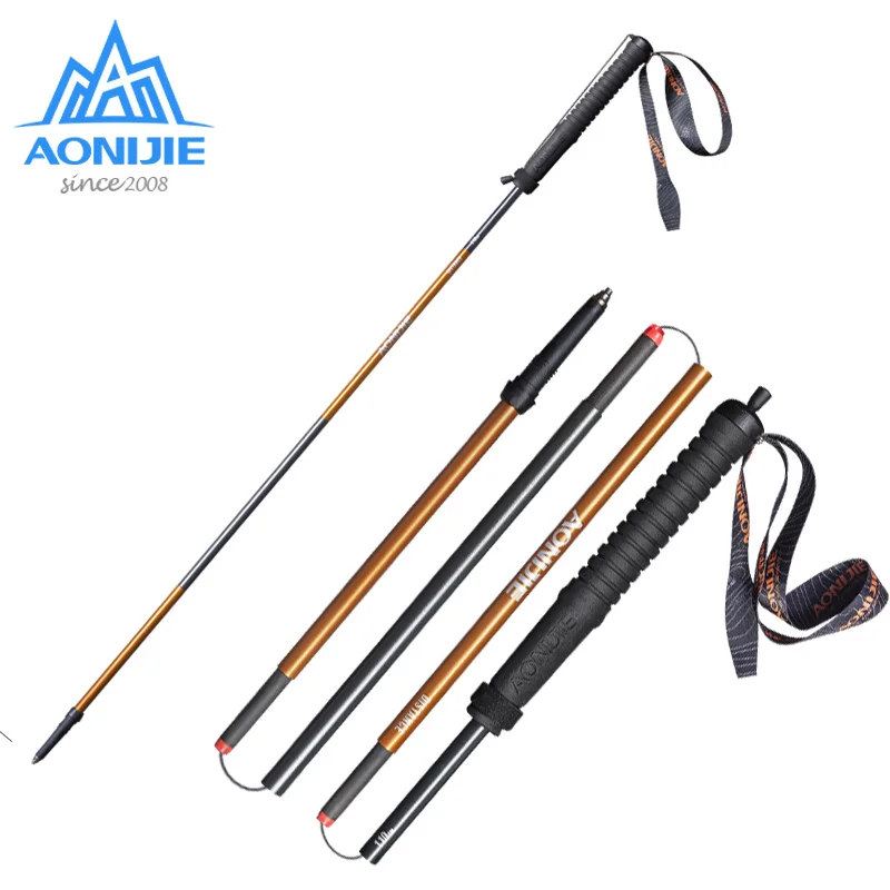 

AONIJIE Foldable Ultra-light Adjustable Camping Hiking Quick Lock Walking Stick Carbon Fiber Outdoor Multi Functional Sticks
