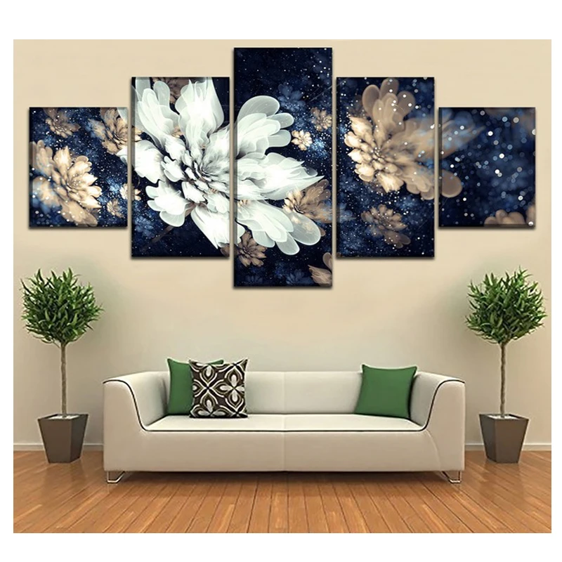 Diy Diamond Embroidery 5 Pieces Abstract flower diamond painting flower