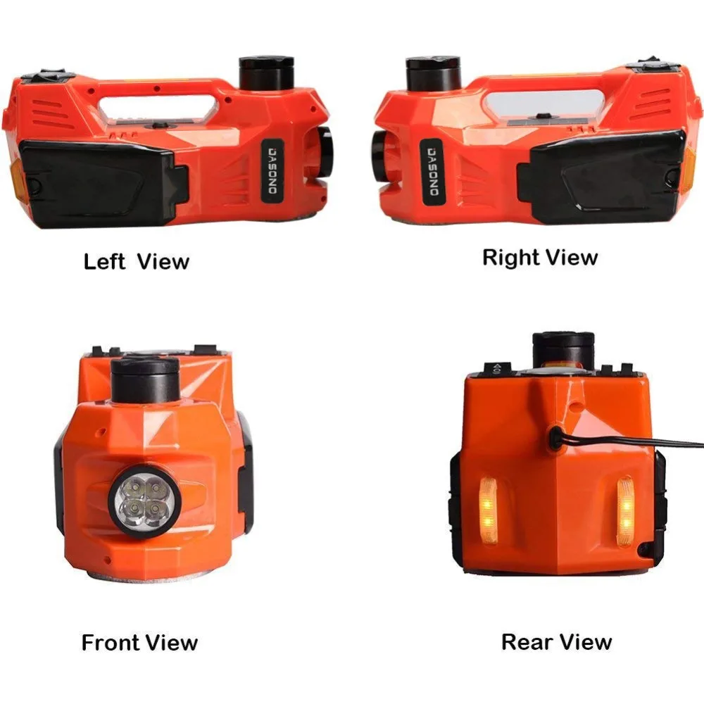 KUNFINE 12V 5Ton Car Electric Tire Lifting Car Jacks Hydraulic Air Infatable Car Floor Jack With Ti