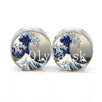 

Mix 10 sizes stainless steel body jewelry wave double flare ear plug gauegs flesh tunnel earlet 60pcs/lot