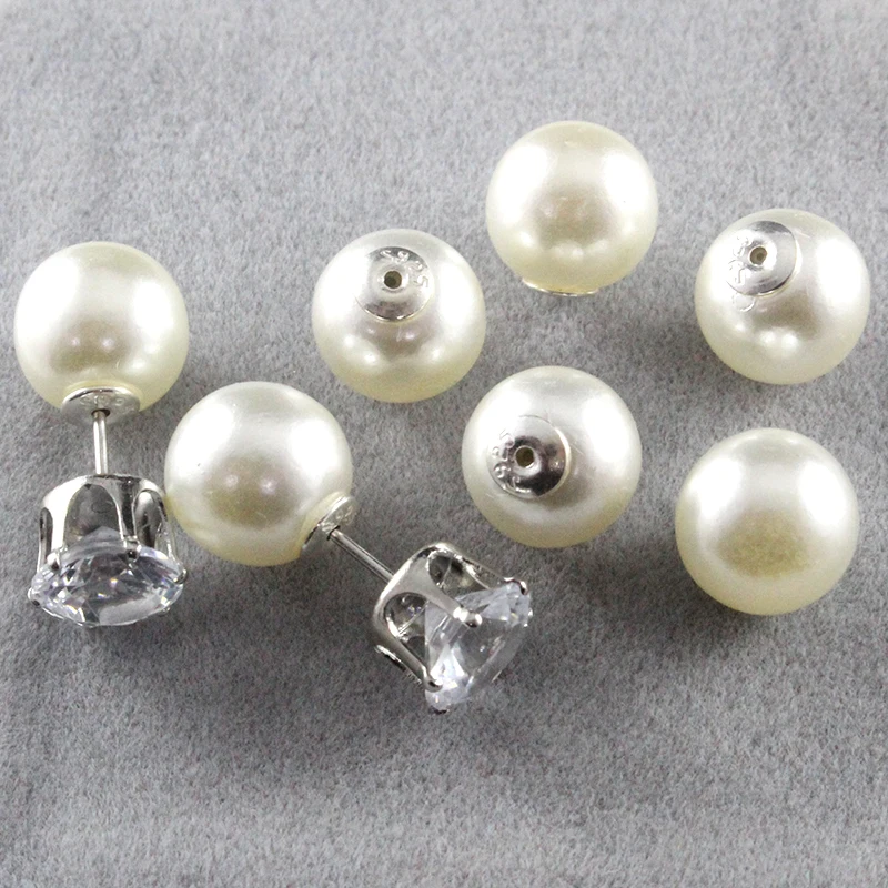 5PCS 925 sterling Silver Earring Back 10MM Pearl earring backs 925