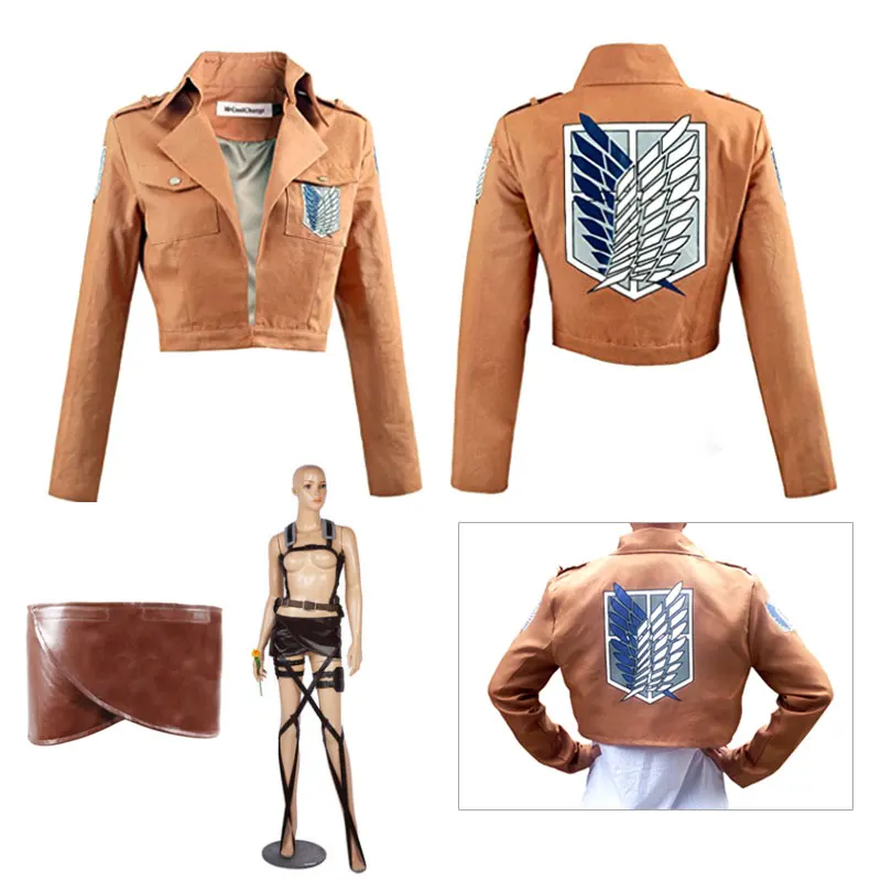 

DM COS Attack on Titan Jacket Shingeki no Kyojin jacket Legion Cosplay Costume Jacket Coat Any Size High Quality Eren Levi