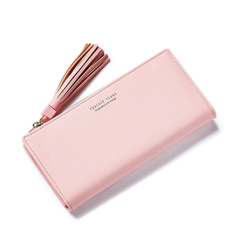 Forever Young 2018 Long Wallet Female Large Woman Slim Purse Perse Coin Card Holder Leather