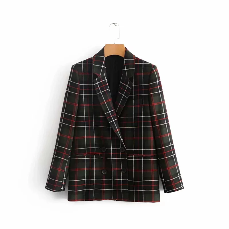 COZARII, casaco feminino, блейзеры, английский стиль, в клетку, в полоску, двубортные, для женщин, Бомберы, блейзеры, куртки размера плюс, топы - Цвет: purple