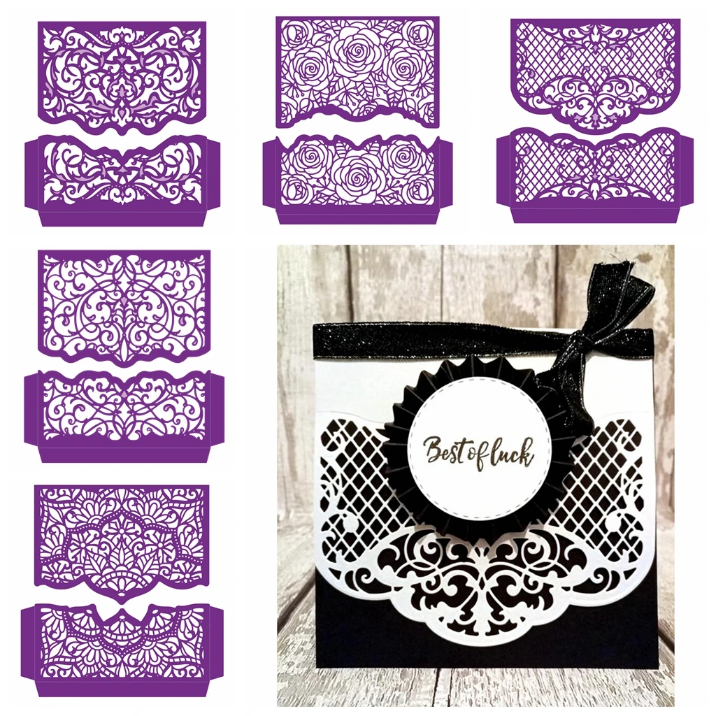 

Hollow Lace Patchwork cutting dies DIY Scrapbooking Photo Album Embossing For Gift Card Making supplies Handcraft 2019