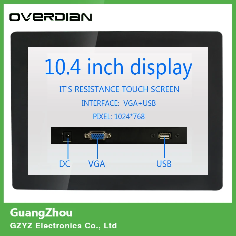 

Display 10.4/10"Resistive Touch Screen VGA/USB interface Industrial Monitoring Machines Metal Shell Embedded Lcd Monitor1024*768