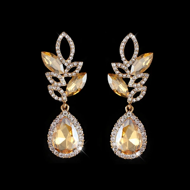 Ocesrio Clearance Silver Drop Earrings With Rhinestone Crystal Ocesrio Clearance Silver Drop Earrings With Rhinestone Crystal Long Hanging Wedding For Bridal