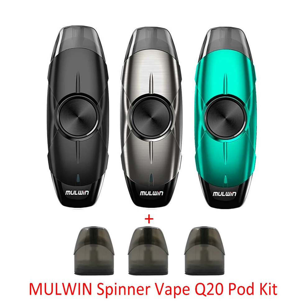 

New arrival MULWIN Spinner Vape Q20 Pod Kit 300mAh built-in battery electronic cigarette vape kit 2ml capacity vs nord pod