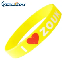 YERLLSOM 200 шт/партия заказной экран печати 2 цвета браслеты из силиконового каучука с персональный логотип для детей P032302