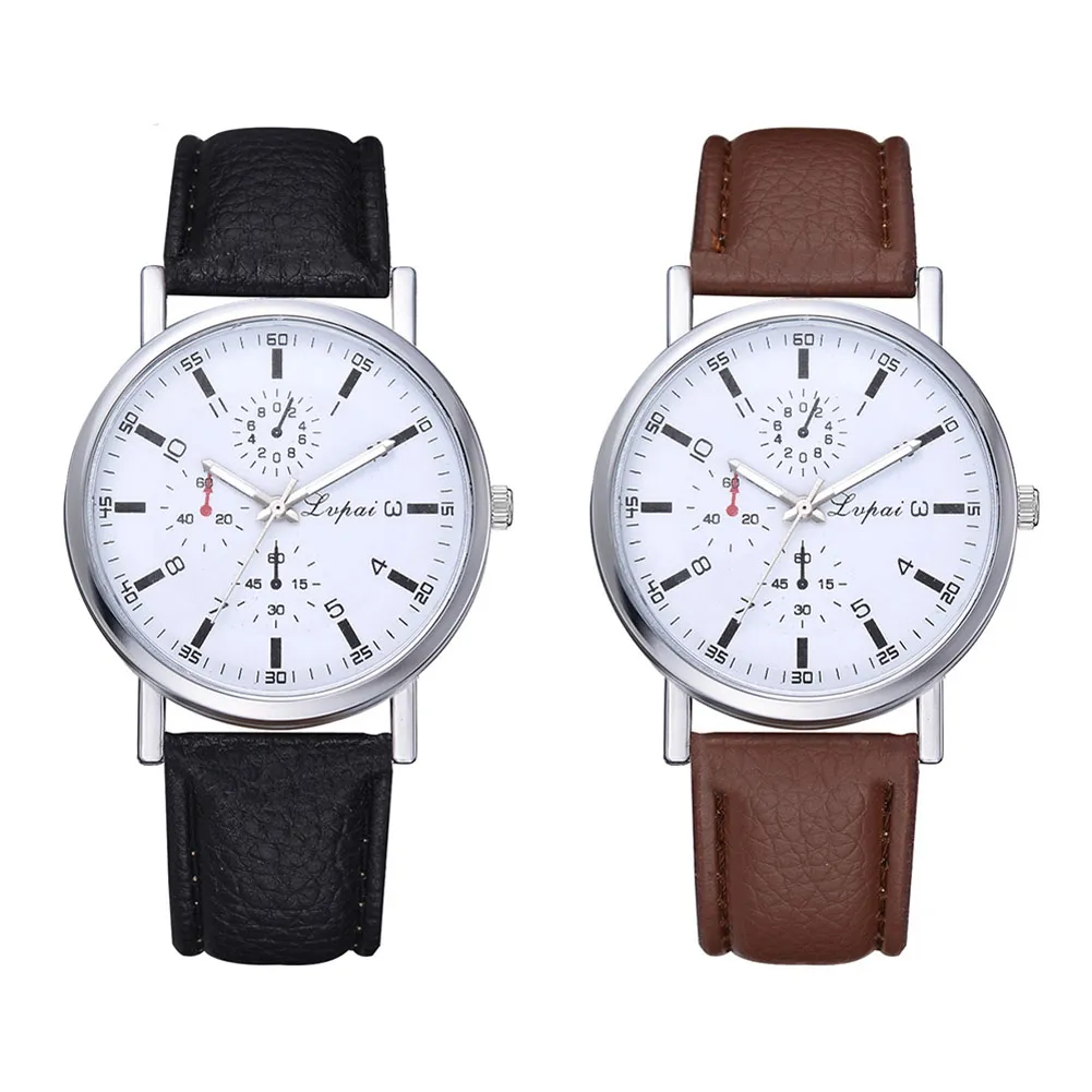 

Women Men Quartz Wrist Watch Simple Style Design with PU Leather Strap Casual Watches LL@17