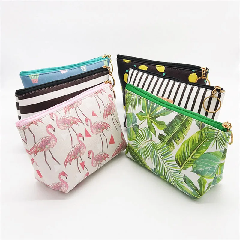 PU Leather Print Wash Cosmetic Bag Large Capacity Portable Travel Storage Makeup Bag PU Leather Print Wash Cosmetic Bag Large Capacity Portable Travel Storage Makeup Bag