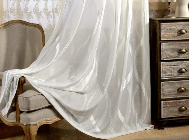 Жаккардовые шторы, белая прозрачная вуаль, на окно, Современная гостиная, спальня, Фиолетовый Тюль, шторы для кухни, ткань Cortinas T& 150#30