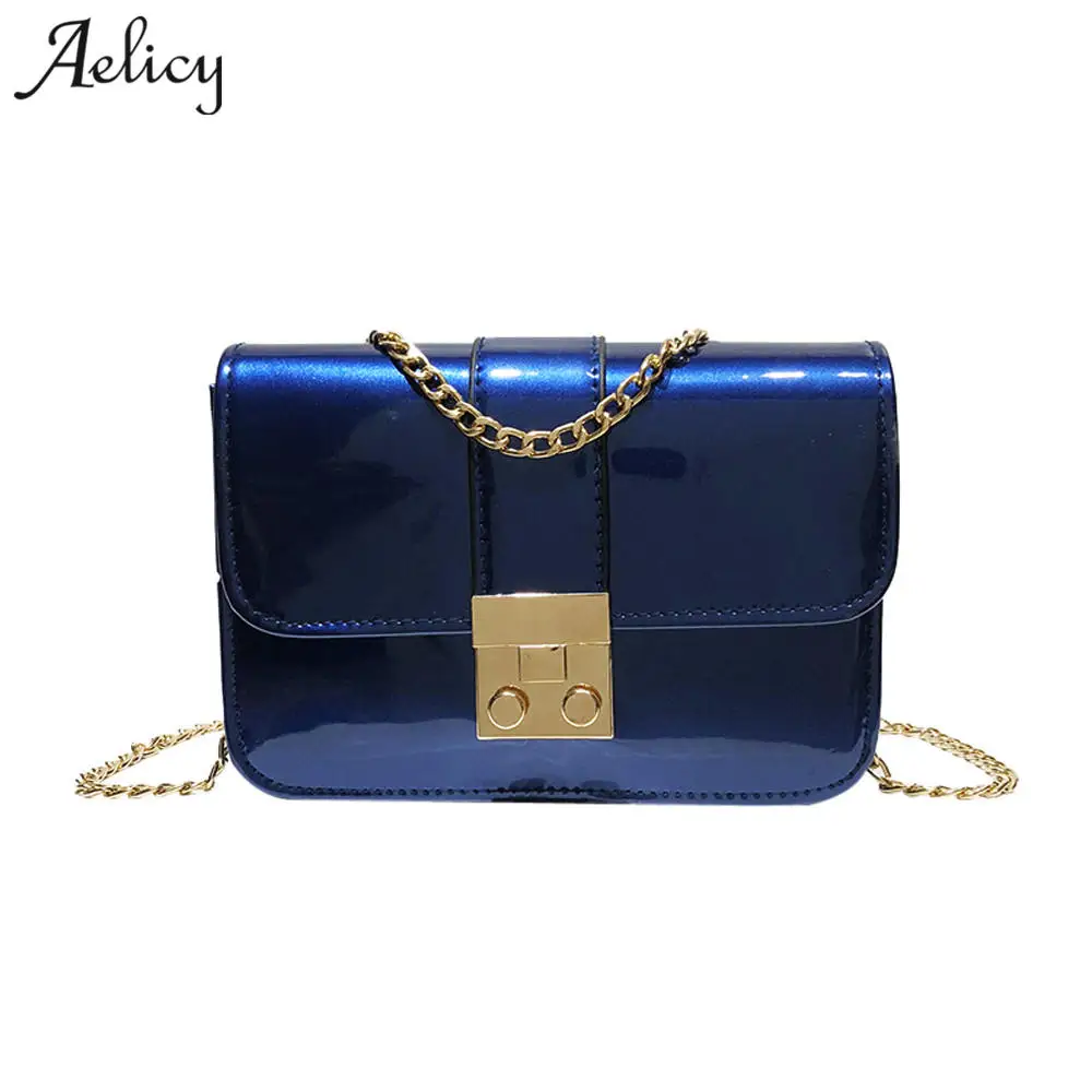 

Aelicy Fashion Womens Design Chain Cross Body Bag Ladies Shoulder Bag Clutch Patent Leather Flap Bag Padlock Luxury Evening Bags