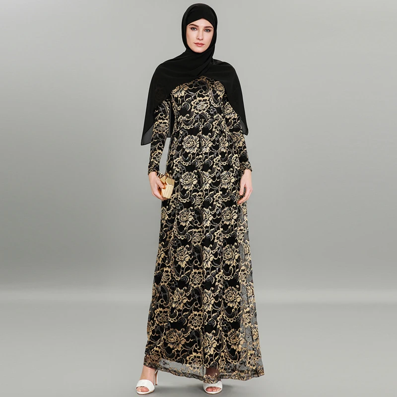 Vestidos Kaftan Abaya Robe Femme Dubai Hijab Muslim Dress Qatar UAE