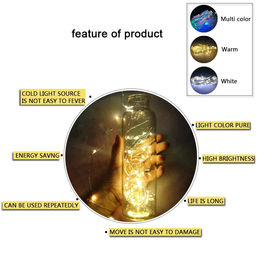 JULELYS 10 м 100 Лампочки гирлянда на батарейках светодиодный светильник s гирлянда светодиодный светильник для праздника, дня рождения, Рождества светильник s украшение