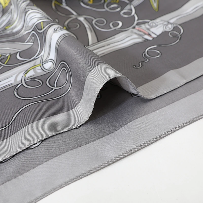  [FEILEDIS]2019 Brand bandana women silk scarf luxury scarves for ladies shawls big size handkerchie