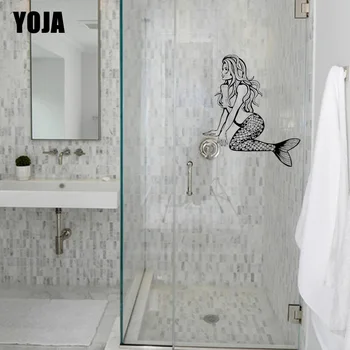 

YOJA 28x24.3CM Mermaid Dedroom Wall Sticker Bathroom Glass Decoration G2-0047