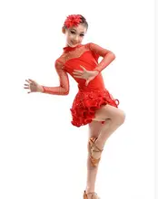 105 165 kid girl Stage performance rumba latin cha cha font b dance b font dress