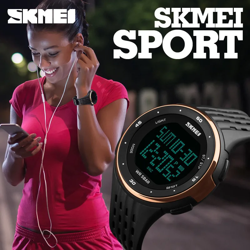 SKMEI брендовые уличные спортивные часы для мужчин 50 м водонепроницаемый плавательный сигнал тревоги при подъеме светодиодные цифровые армейские часы для мужчин и женщин наручные часы