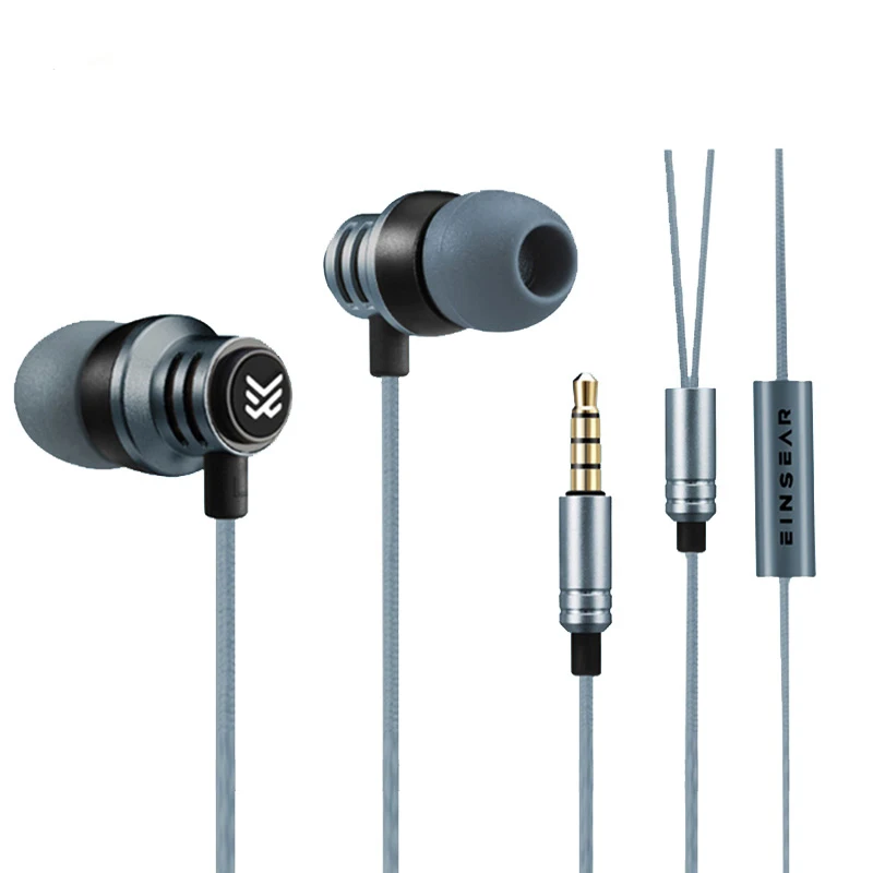 

Original EINSEAR T2 In Ear Earphone 3.5MM Stereo Dynamic Earbuds Aerospace Metal Earphone for iPhone 6s for samsung s7 xiaomi mi