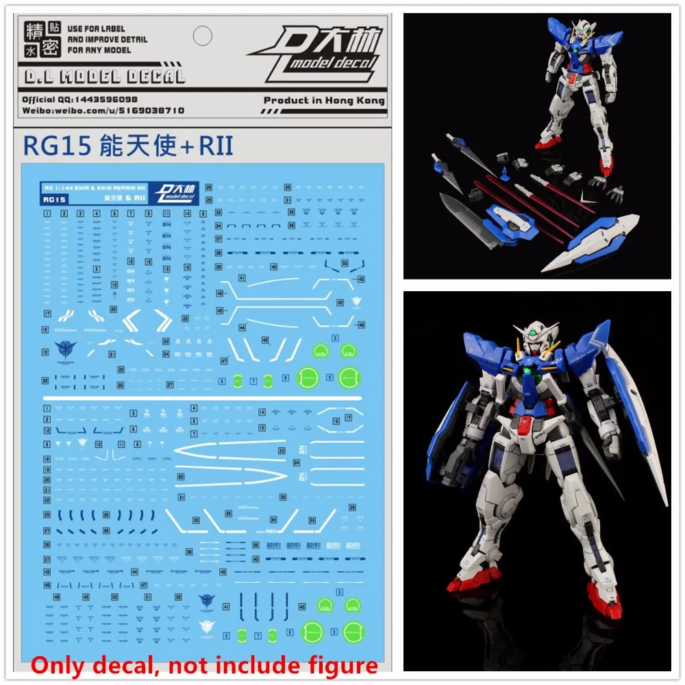 

D.L high quality Decal water paste RG15 For Bandai RG 1/144 GN-001 Exia + RII Gundam DL064