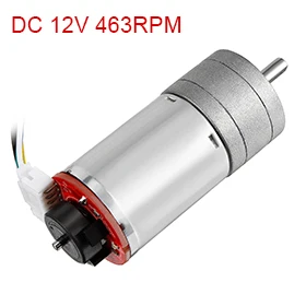 

Uxcell(R) 1Pcs Gear motor with Encoder DC 12V 463RPM Gear Ratio 9.28:1 D Shaft Metal Encoder Gear Motor Silver 25Dx48L mm