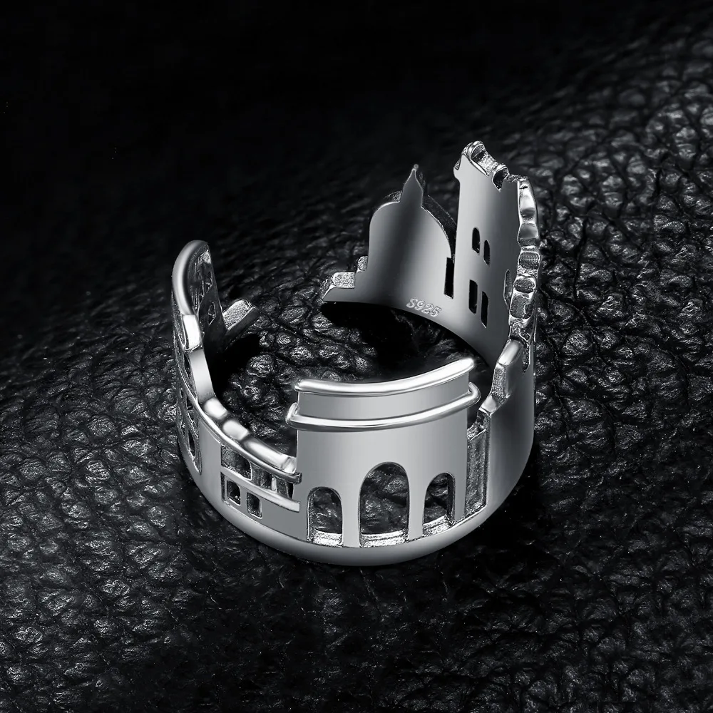 JewelryPalace 925 пробы серебро Винтаж World Travel сувенир Мрамор арки регулируемое Открытое кольцо Новая горячая Распродажа как красивый подарок