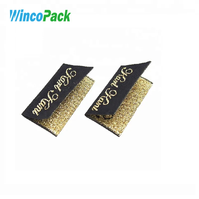 

Custom End Fold Damask Polyester Woven Label T Shirt Size Tags For Clothes