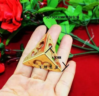 

Corner Brackets 30MM brass angle wooden furniture box four corners protection angle of three corner copper