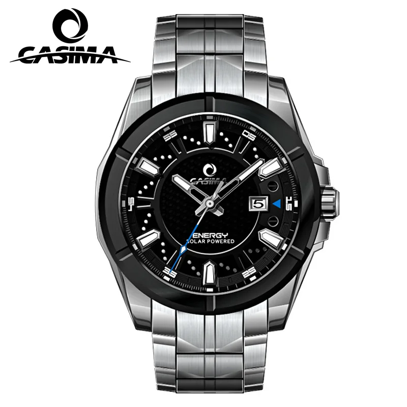 Relogio Masculino CASIMA военные кварцевые часы для мужчин Солнечная энергия заряд сапфир