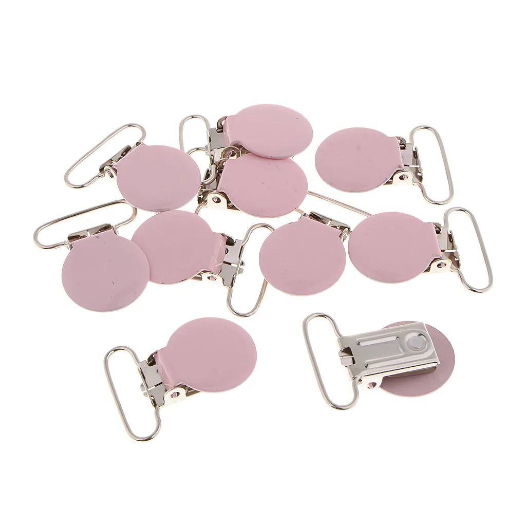Pack of 10 Metal Pacifier Clips/Suspender Clips for Dummy Soother  Teething Bib Clip