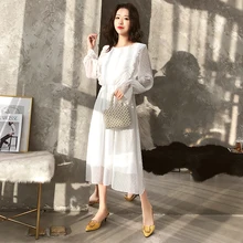 Susi&Rita Spring Chiffon Dress Women Vintage Long Sleeve Ruffled Party Dress Summer Sexy Ladies Beach Dress Vestidos Strand Jurk susi