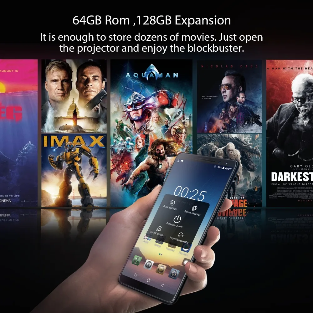 BLACKVIEW MAX 1 смартфон с лазерной проекцией 6 ГБ 64 Android 8 01 дюймов Восьмиядерный