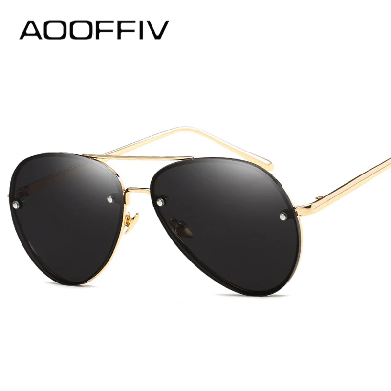

AOOFFIV 2018 High Quality Pilot Sunglasses Women Brand Designer Fashion Sunglass Men UV400 Eyewear
