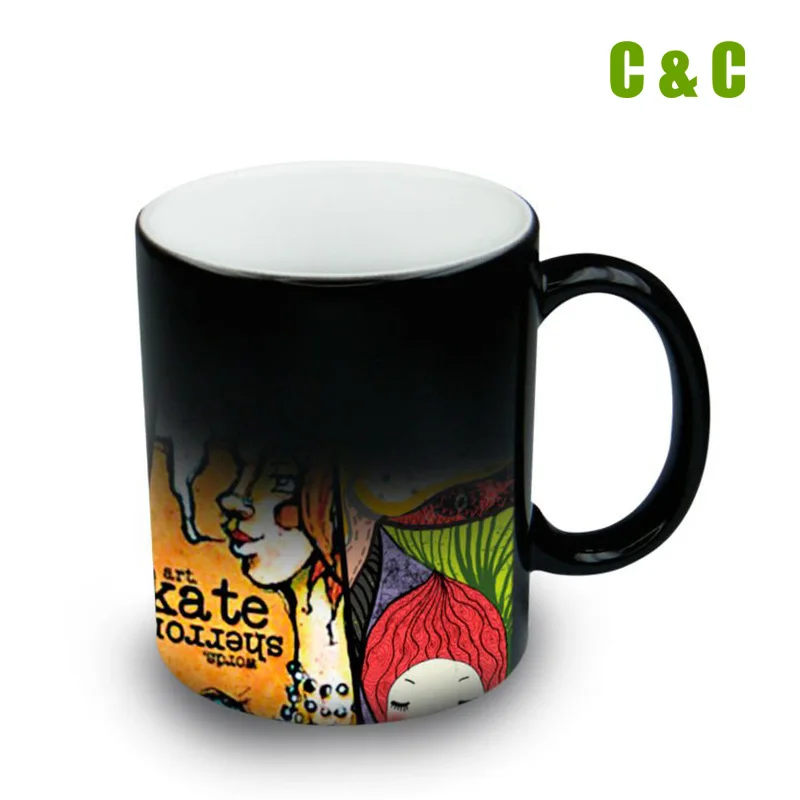 

Sublimation coloro changing mug blank no print ceramic DIY Photo gift use mug press machine to transfer photo 96PCS
