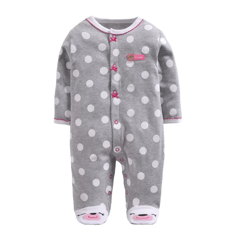 Одежда для девочек; детская пижама; хлопковая одежда для маленьких девочек; ropa; одежда для малышей; Одежда для новорожденных; bebe; одежда для маленьких девочек; Детский комбинезон - Цвет: Gray bear