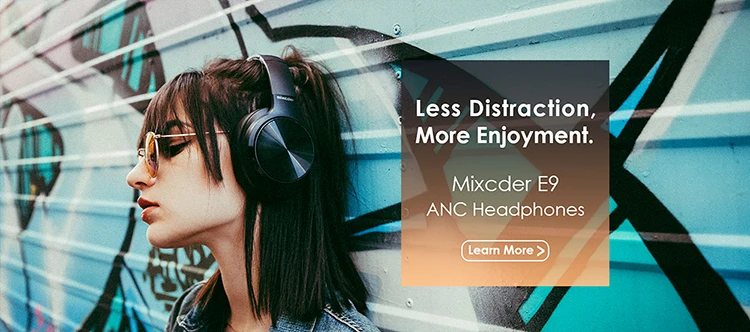 Mixcder E9 ANC активные наушники с шумоподавлением Bluetooth беспроводная гарнитура Hi-Fi глубокий бас с микрофоном для смартфона