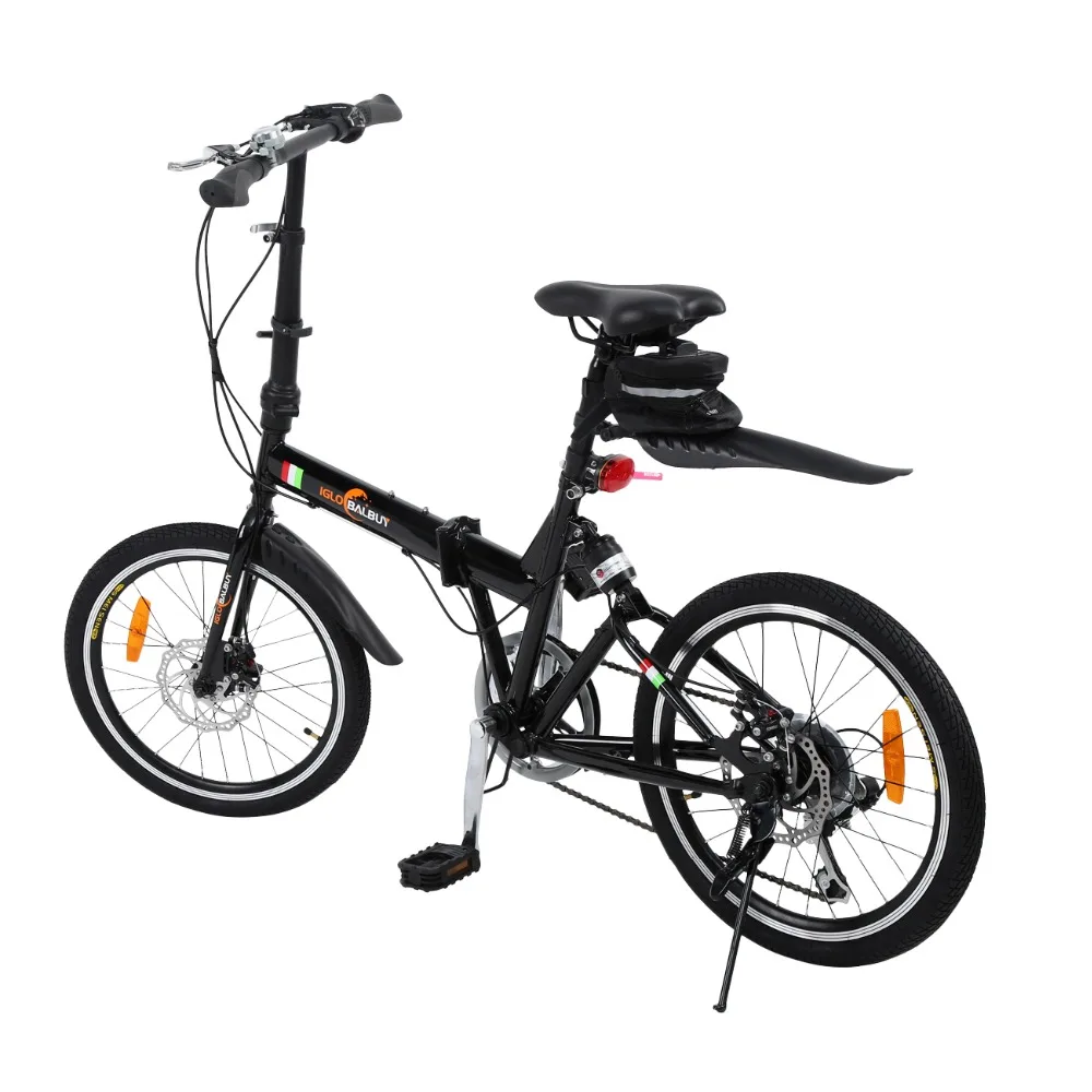 

(Ship from EU) 6 speed folding Foldable Bike Bicycle 20 inch with Bell and LED Battery Light Great over 7+Years Old