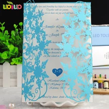 На заказ синий цвет Кружева Лазерная резка, для свадьбы Пригласительные открытки