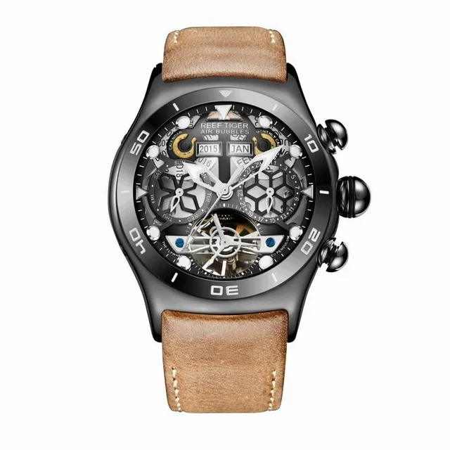 Мужские многофункциональные наручные часы Reef Tiger Aurora автоматические