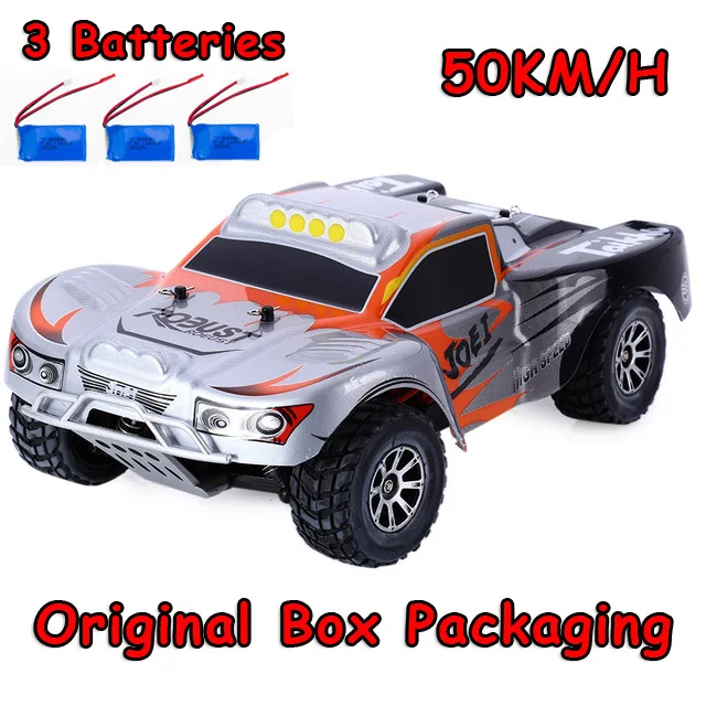 Оригинальные WL игрушки RC автомобиль A969 1/18 масштаб игрушки 2,4G 4WD 70 км/ч, р/у дрейфующая Краткий курс на дальние расстояния Управление 4-х колесный шок Absorbe - Цвет: A969 50KM H 3battery