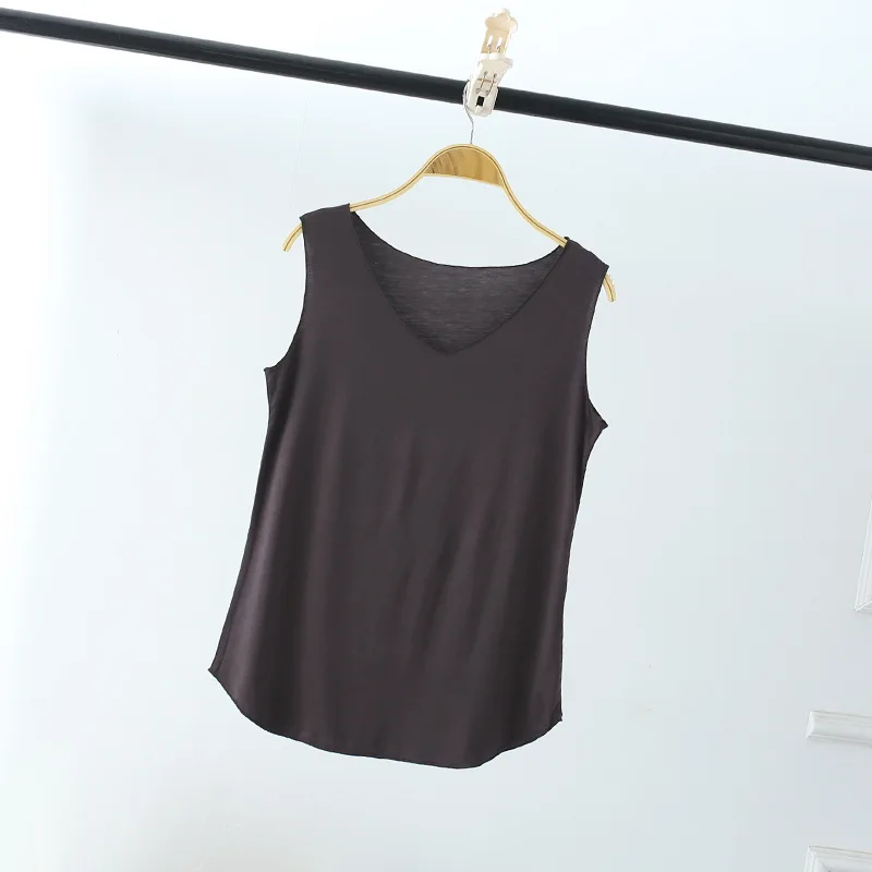 LERFEY Women Summer Tank Sleeveless V Neck Tops Loose Singlets Vest Slim T Shirts Soild Color Girls Tees Camisetas Plus Size